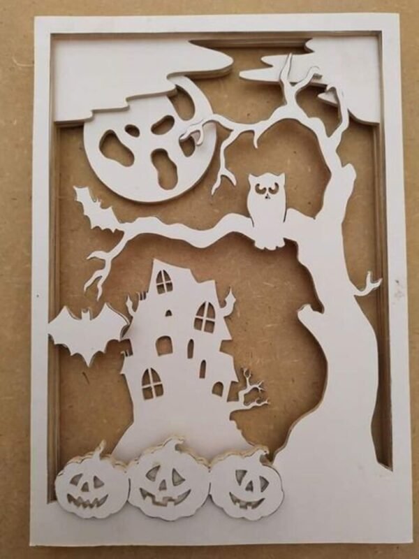 HALLOWEEN Shadow Box Sroll Saw and Laser cutting Pattern k 098