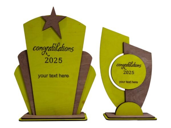 2 Award Winning Trophy SVG Laser Cut File,  Customizable Designs for Trophies, Medals, DIY Crafts, Instant Download k009